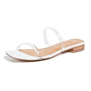 JAGGAR double strap Perspex clear and white strap sandals flat shoes 40
